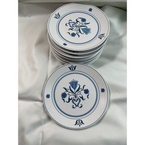 Set of 9 Noritake‎ Progression Blue Haven 6.25 Inch Dessert Bread Plates